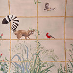 Обои ручная роспись Trellised Menagerie Standard colourway on scenic paper варинант исполнения - 1 | Loft Concept в Санкт-петербурге