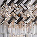 Люстра многоярусная с переплетенными металлическими элементами черного и золотого цвета и прозрачными хрустальными подвесками Empire Chandelier Crystal варинант исполнения - 6 | Loft Concept в Санкт-петербурге