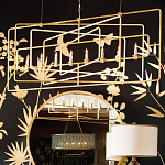 Люстра золотая из пересекающихся прямоугольных элементов Thin Intersecting Rectangles варинант исполнения - 4 | Loft Concept в Санкт-петербурге