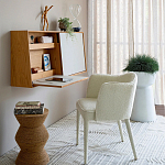 Приставной стол с отделкой из джута Juti D30 см варинант исполнения - 8 | Loft Concept в Санкт-петербурге