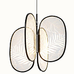 Люстра с гравировкой на акриловых плафонах Gravyura Black D 50 см варинант исполнения - 1 | Loft Concept в Санкт-петербурге