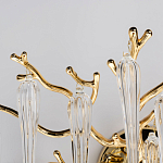 Бра золотого цвета с разветвленными ветвями и длинными прозрачными подвесками в форме стеклянных сосулек Droplet Chandelier варинант исполнения - 5 | Loft Concept в Санкт-петербурге