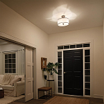 Потолочный светильник с двойным цилиндрическим плафоном из белого стекла и прозрачной органзы Kichler варинант исполнения - 6 | Loft Concept в Санкт-петербурге