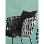 Стул мягкий с декором в виде плетеных лент на спинке и подлокотниках Semicircular Chair Decorated with Ribbons варинант исполнения - 3 | Loft Concept в Санкт-петербурге