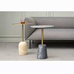 Кофейный столик круглый из мрамора серый Reliable Foundation варинант исполнения - 5 | Loft Concept в Санкт-петербурге