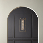 Люстра золотая с внутренним цилиндром из хрустальных бусин Romantic Lantern варинант исполнения - 3 | Loft Concept в Санкт-петербурге