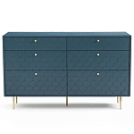 Комод с 6 выдвижными ящиками Scale Ornament Blue Chest of Drawers варинант исполнения - 1 | Loft Concept в Санкт-петербурге