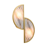 Бра с двумя полукруглыми плафонами из искусственного алебастра в бронзовой оправе Marbella варинант исполнения - 7 | Loft Concept в Санкт-петербурге