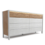 Комод 8 ящиков с подсветкой на рельефном фасаде Warm Industrial варинант исполнения - 2 | Loft Concept в Санкт-петербурге