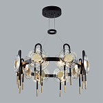 Люстра подвесная круглая черного цвета с круглыми прозрачными плафонами Virelia  варинант исполнения - 3 | Loft Concept в Санкт-петербурге