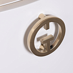 Тумбочка белая овальная с мраморной столешницей Thoroughbass варинант исполнения - 5 | Loft Concept в Санкт-петербурге