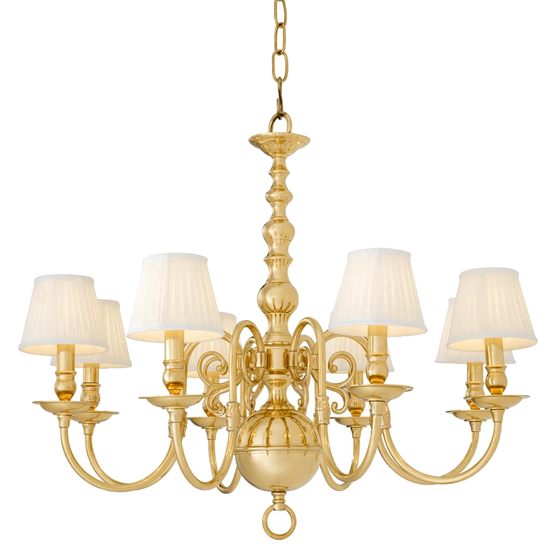 Люстра Eichholtz Chandelier Bourbon Brass Латунь Белый Черный в Санкт-петербурге | Loft Concept 