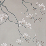 Обои ручная роспись Magnolia Canopy Original Colourway on Oyster Shell metallic silk варинант исполнения - 2 | Loft Concept в Санкт-петербурге