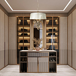 Люстра подвесная круглая с тканевым полупрозрачным абажуром и подвесками 4 лампы Gilded Elegance варинант исполнения - 8 | Loft Concept в Санкт-петербурге