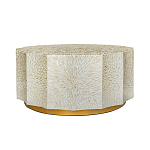 Стол кофейный с отделкой раковинами устриц Coastal Charm варинант исполнения - 1 | Loft Concept в Санкт-петербурге