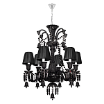 Люстра подвесная с плиссированными абажурами и множеством подвесок черного цвета Диаметр 62 см Lustre Reverie варинант исполнения - 1 | Loft Concept в Санкт-петербурге