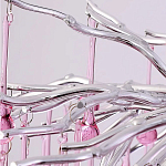 Люстра серебрянная с розовыми стеклянными подвесками в форме капель FAIRYTREE Light варинант исполнения - 6 | Loft Concept в Санкт-петербурге