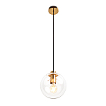 Подвесной светильник со стеклянным прозрачным плафоном в форме шара и золотыми металлическим акцентами 20 ClassiCon варинант исполнения - 2 | Loft Concept в Санкт-петербурге