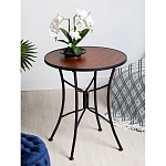 Столик приставной с круглой столешницей на металлическом черном основании Scenical Table варинант исполнения - 2 | Loft Concept в Санкт-петербурге