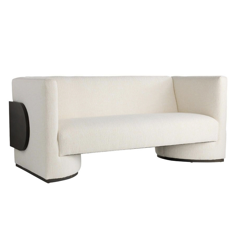 Дизайнерский Двухместный диван Florida Sofa с элегантным деревянным декором Белый Черный Дизайнерский Двухместный диван Florida Sofa с элегантным деревянным декором Белый Черный в Санкт-петербурге | Loft Concept