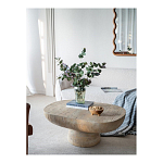 Столик кофейный кремового цвета с овальной столешницей и круглым основанием Cream Dalmen Table варинант исполнения - 6 | Loft Concept в Санкт-петербурге