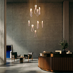 Подвесной светильник белого цвета с изогнутым плафоном Flow Loop варинант исполнения - 8 | Loft Concept в Санкт-петербурге