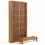 Шкаф из массива тика Okino Wood Cabinet варинант исполнения - 3 | Loft Concept в Санкт-петербурге