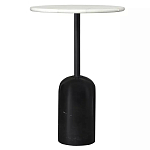 Кофейный столик с белой мраморной столешницей на черном основании Tall Coffee Black and White Table варинант исполнения - 3 | Loft Concept в Санкт-петербурге