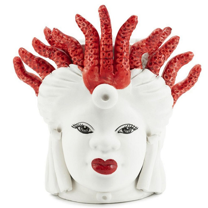 Ваза Vase Moro Lady Small Medusa Red Белый Красный в Санкт-петербурге | Loft Concept 