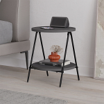 Стол приставной с 2-мя круглыми столешницами цвета антрацит ESSEL SIDE TABLE ANTHRACITE варинант исполнения - 3 | Loft Concept в Санкт-петербурге