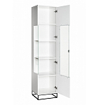 Шкаф-витрина белая с полками и стеклянной дверью Strict Lines варинант исполнения - 2 | Loft Concept в Санкт-петербурге