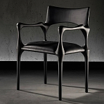 Стул дизайнерский с плетеным сидением Kronos Dining Chair Black варинант исполнения - 3 | Loft Concept в Санкт-петербурге