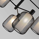 Люстра потолочная с абажурами из металлической сетки Loft Grid Pendant Gold варинант исполнения - 6 | Loft Concept в Санкт-петербурге