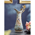 Кувшин с цветочным рисунком и бронзовой ручкой Blue Garden варинант исполнения - 2 | Loft Concept в Санкт-петербурге