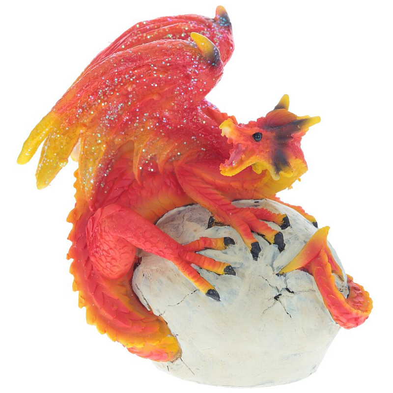 Декоративная статуэтка Дракон Red Yellow Dragon Statuette Красный Желтый Бежевый Мульти в Санкт-петербурге | Loft Concept 