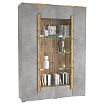 Шкаф-витрина с фасадом серого цвета 4-х дверная Grace of Furniture варинант исполнения - 1 | Loft Concept в Санкт-петербурге