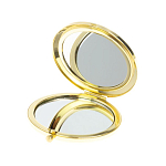 Зеркало карманное складное круглое из натурального камня Малахит с Хризоколлой в подарочной упаковке Gold Stone Mirrors варинант исполнения - 3 | Loft Concept в Санкт-петербурге