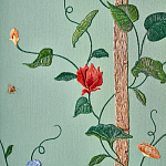 Обои с вышивкой ручной работы Floral Lattice Original colourway on wool sateen варинант исполнения - 2 | Loft Concept в Санкт-петербурге