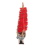 Декоративная модель деревянного парусника с красными парусами в подарочной упаковке With The low варинант исполнения - 2 | Loft Concept в Санкт-петербурге