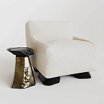 Кресло Cannes с мягкой обивкой букле молочного цвета  варинант исполнения - 2 | Loft Concept в Санкт-петербурге