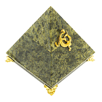 Шкатулка пирамида из натурального камня змеевик Stone Casket варинант исполнения - 1 | Loft Concept в Санкт-петербурге