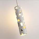 Подвесной светильник с цилиндрическим белым бетонным плафоном Terrazzo Light варинант исполнения - 5 | Loft Concept в Санкт-петербурге