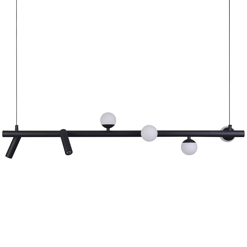 Линейный светодиодный светильник Callisto Linear Hanging Lamp Черный Белый в Санкт-петербурге | Loft Concept 