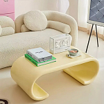 Дизайнерский журнальный стол жёлтый округлой формы Bonyn варинант исполнения - 1 | Loft Concept в Санкт-петербурге