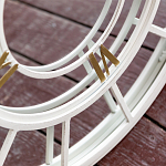 Зеркало настенное в белой металлической раме в виде часов Mirror Tower Clock варинант исполнения - 3 | Loft Concept в Санкт-петербурге