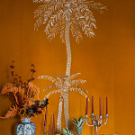 Обои с вышивкой ручной работы Deco Palms Original colourway on velvet 2 варинант исполнения - 2 | Loft Concept в Санкт-петербурге