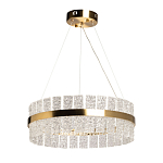 Люстра круглая золотого цвета с прозрачными рельефными стеклянными вставками Textured Glass Chandelier варинант исполнения - 2 | Loft Concept в Санкт-петербурге