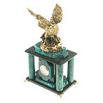 Часы настольные из натурального камня с декором в виде орла Eagle Stone Clock варинант исполнения - 6 | Loft Concept в Санкт-петербурге