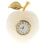 Часы настольные в виде яблока из натурального камня Оникс Stone Clock варинант исполнения - 3 | Loft Concept в Санкт-петербурге