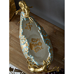 Чаша голубого цвета с оранментом и и бронзовыми фигурами леопардов Eden Garden варинант исполнения - 9 | Loft Concept в Санкт-петербурге